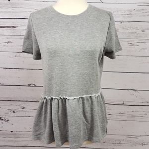 🍎 3/$25 Tresics Gray Babydoll Short SleeveTop